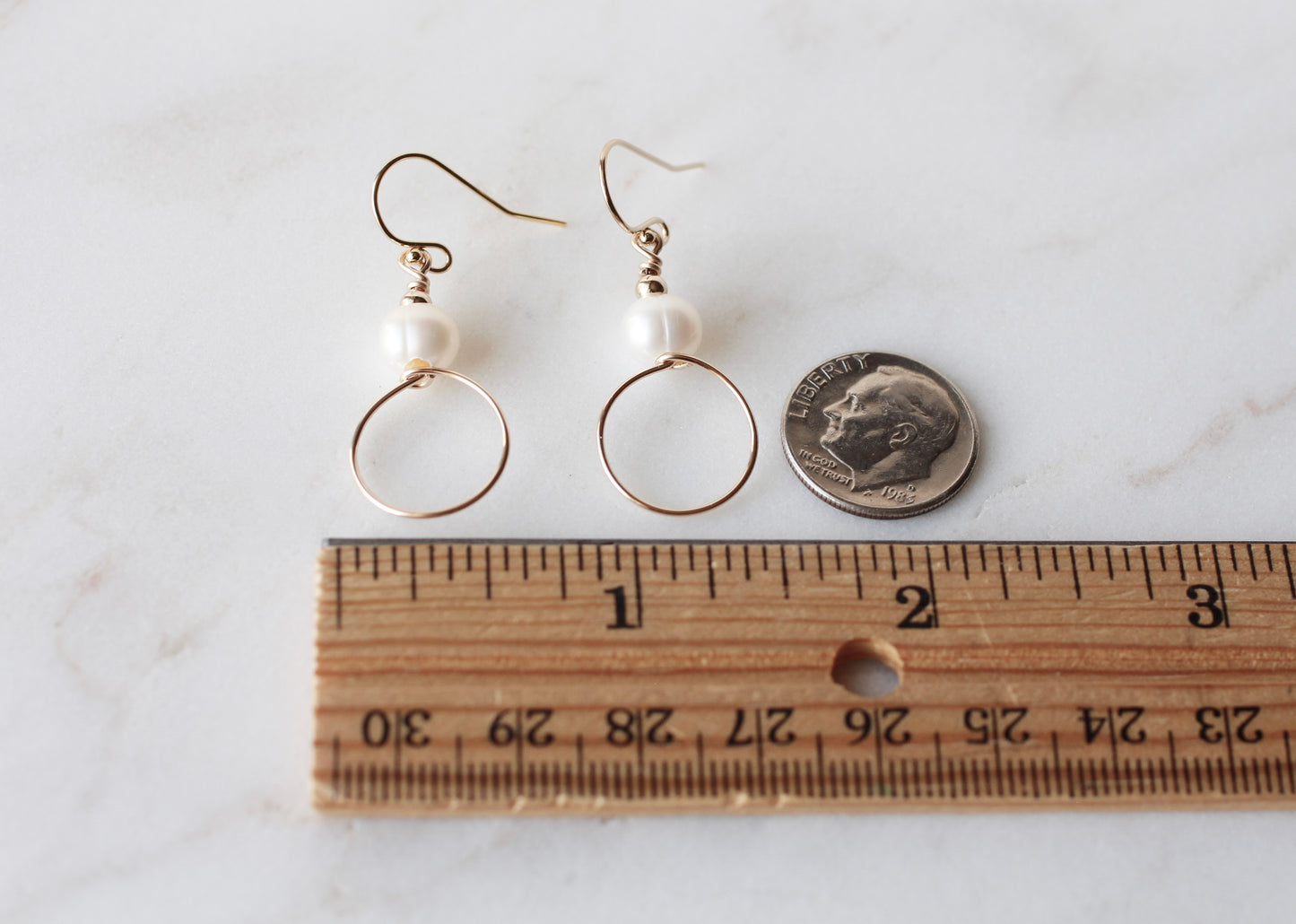 PEARL AND CIRCLE EARRINGS
