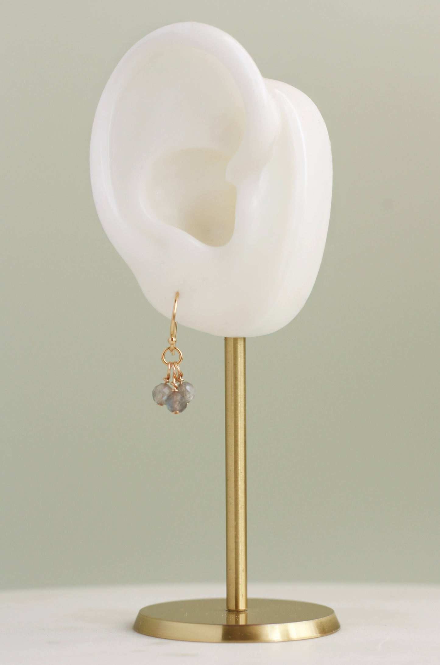 TINY LABRADORITE CLUSTER EARRINGS