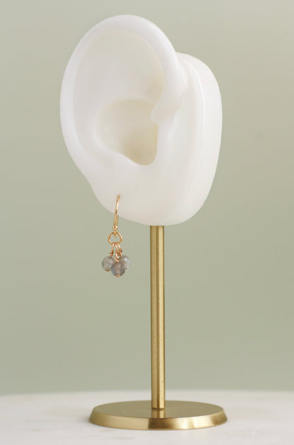 TINY LABRADORITE CLUSTER EARRINGS