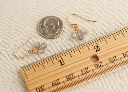 TINY LABRADORITE CLUSTER EARRINGS