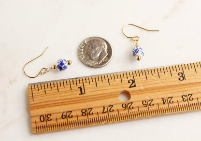 TINY BLUE FLORAL EARRINGS