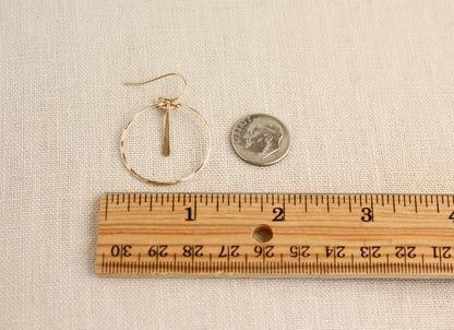 CIRCLE WITH SHORT BAR EARRINGS