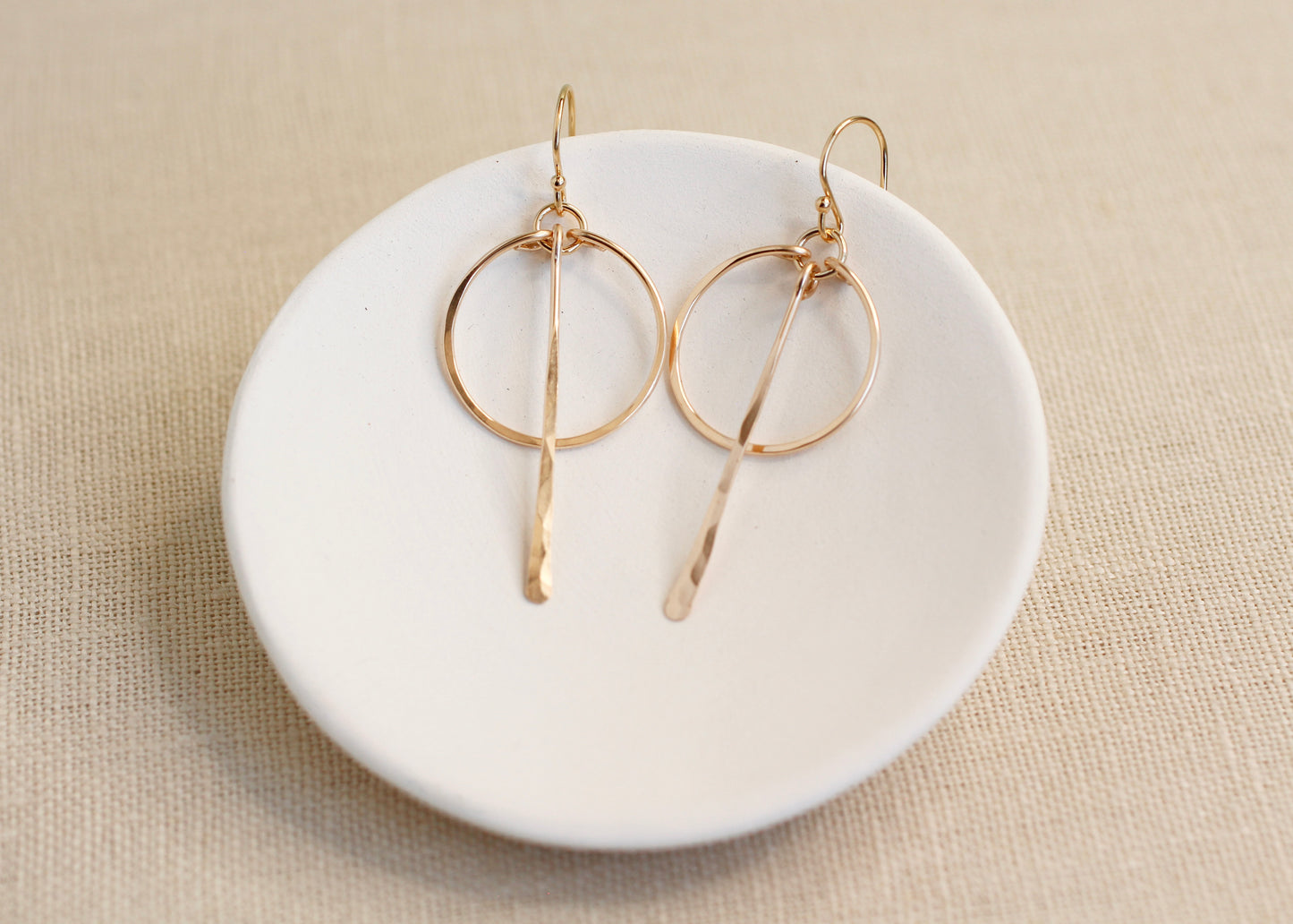 CIRCLE WITH LONG BAR EARRINGS