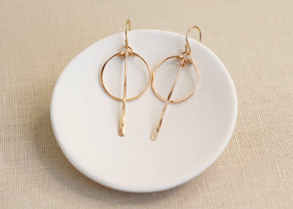 CIRCLE WITH LONG BAR EARRINGS