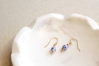 TINY BLUE FLORAL EARRINGS