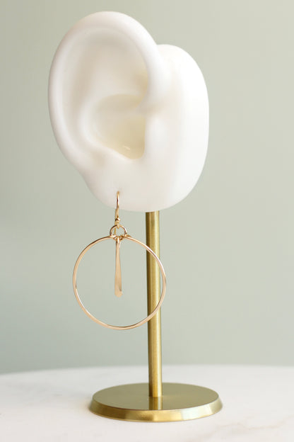 CIRCLE WITH SHORT BAR EARRINGS