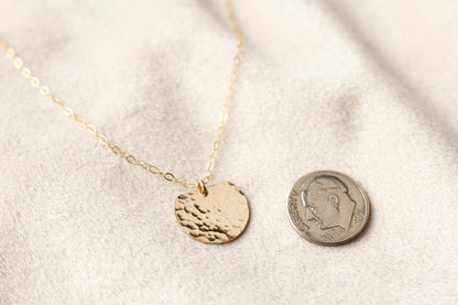 Hammered disc necklace